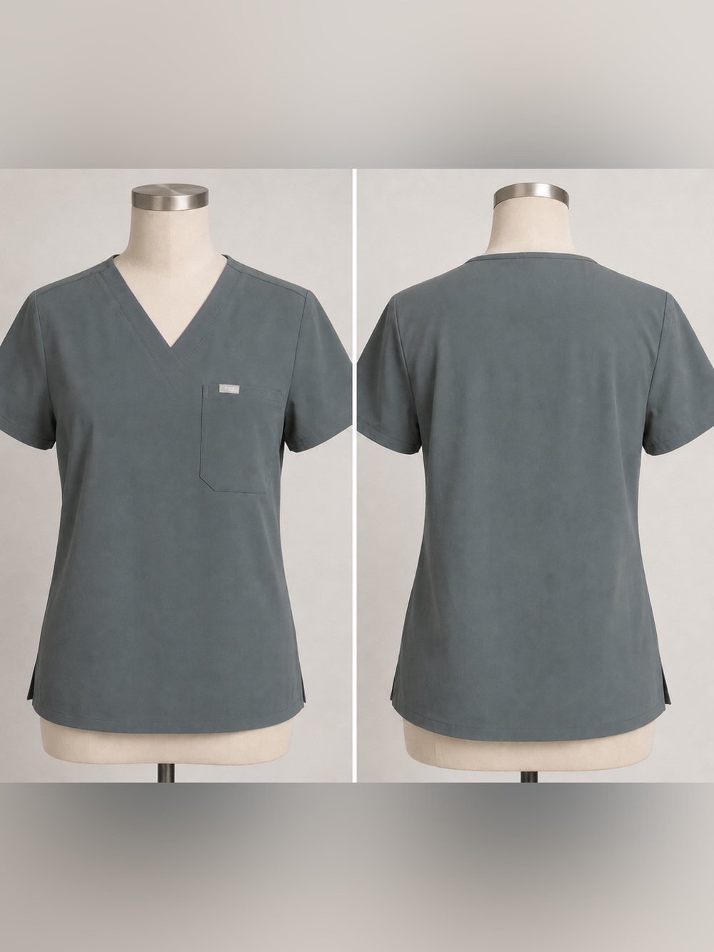 FIGS Scrub Top – Unisex Medium – Gray Green